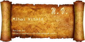 Mihai Vitold névjegykártya